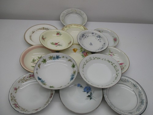 Mismatched china dessert - mismatched,