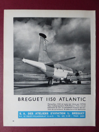 1965 pub avion breguet 1150 - 7/1965,