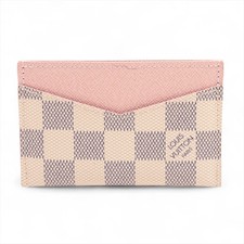 Louis Vuitton Damier Azul Porte Cartes Sampur N60286 Rose Ballerine Card Case