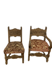 2 Antique Fauteuils Renaissance Riche Sculpture Dès Meubles de Un Chateau