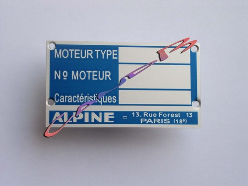 Plaque moteur alpine - plaque,