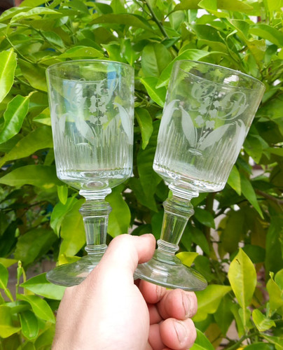 Paire verres pieds de - paire,