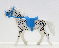 Cheval Blanc Noir Moule Appaloosa MUSTANG + Selle Harnais Playmobil Neuf