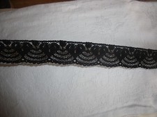 ANTIQUE CAMOGLIA BLACK COTTON CALAIS LACE 32MM seen by the meter