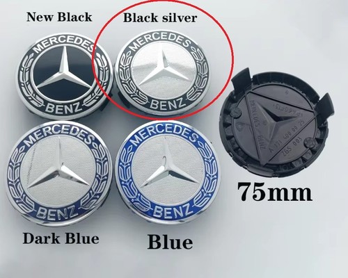 Cache moyeu mercedes black - 4,