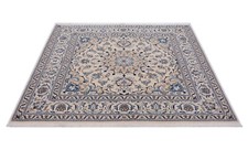 Naïn 198 X 196 CM Noué à la Main Tapis D'Orient Laine Persan Beige Carré Neuf
