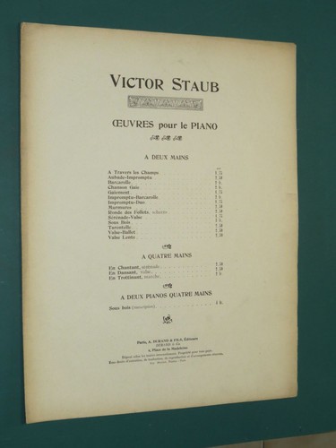 Partition piano victor staub - victor,