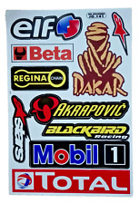 Top sticker sheet, 10 stickers, total ELF Akrapovic beta total motorsport tuning