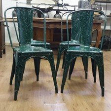 Tolix Four Original Vintage Iron Stackable Chairs