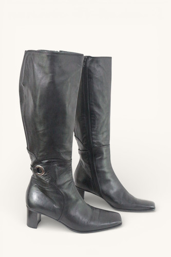 Bottes cuir noir femme 38 - cuir,