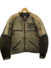DAINESE Leather Jacket 1996s Italian Racing Blouson Gray Used