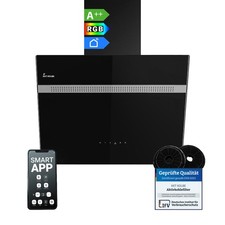Hotte aspirante, Montage mural 60cm Noir Verre App Smart WiFi LED RGB