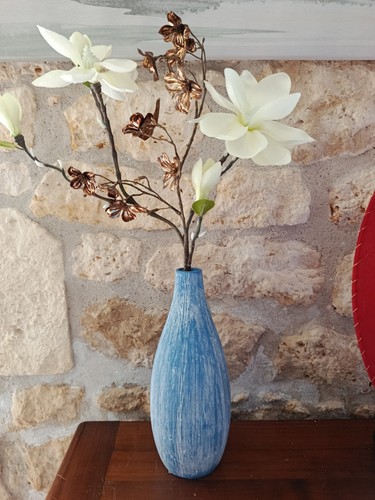 Magnolia tissu blanc - tissu, fleurs