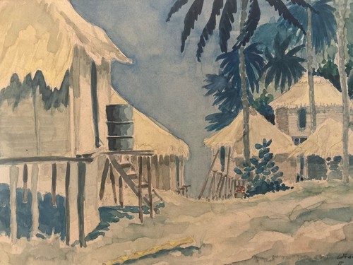 Peinture gouache tahiti - peinture,