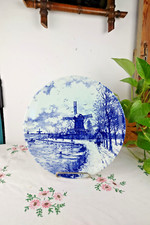 Grande Assiette Delfts Made in Holland décor bleu moulin 29 cm 1,02 kg