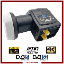 LNB Twin Tête Universelle 0,1 dB Gain 60 dB Full HD 3D Ultra HD 4K Gold