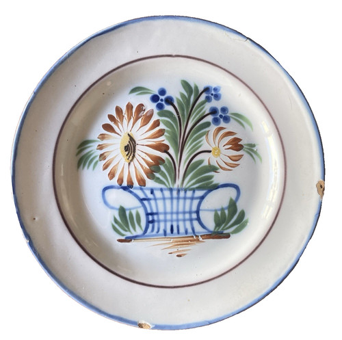 Assiette ancienne faïence - ancienne,