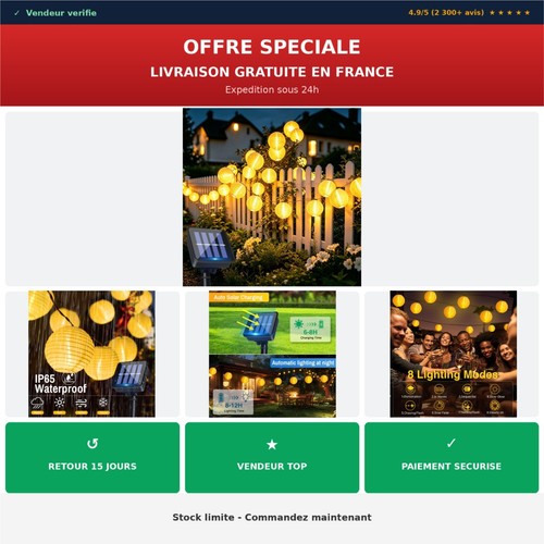 Guirlande solaire 20 led - solaire,