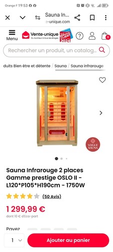 Sauna infrarouge oslo prestige - sauna,