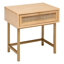 Table de Chevet 1 Tiroir Cannage "Rayo" 50cm Naturel