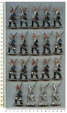 Moulé en plomb plein : GRENADIERS FUSILIERS PRUSSIENS guerre de 7 ans - 19 pcs	