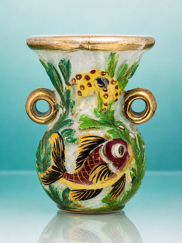 Vase monaco décor poissons - vase,