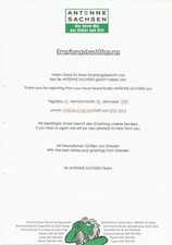 1997 QSL: Radio Antenne Sachsen, Dresden, Germany