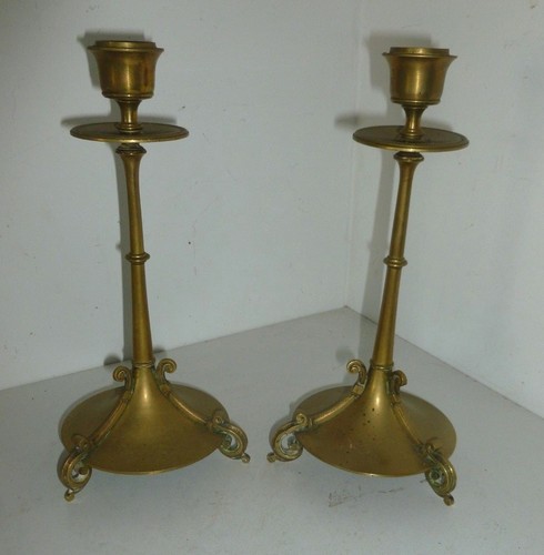 Paire bougeoirs anciens en - paire,