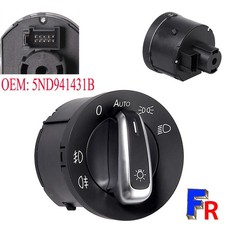 Commutateur d'éclairage phare10 broches noir / chromé pour VW Jetta Jetta Passat