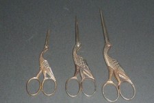3 antique sewing scissors stork bird solingen ROBUSO