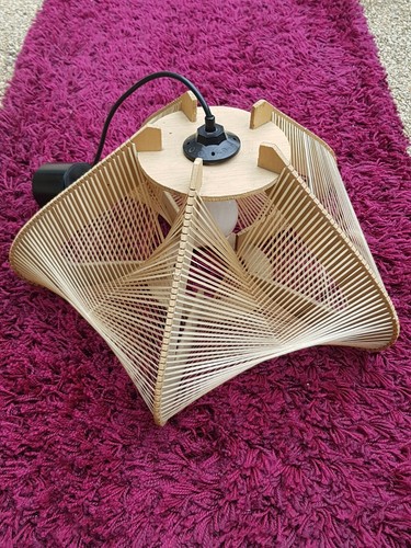 Lustre suspension fil bois - suspension,