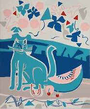 Françoise Gilot: Kitchen Table, Cat and Fruit, Original Screen Print
