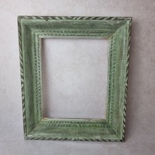 Cadre Style Ancien en Bois Sculpté – Patine Verte – Déco Campagne Chic