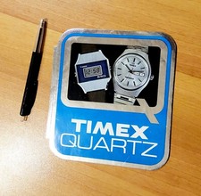 AUTOCOLLANT ancien TIMEX QUARTZ VINTAGE MONTRE OLD WATCH 70’s ORIGINAL sticker