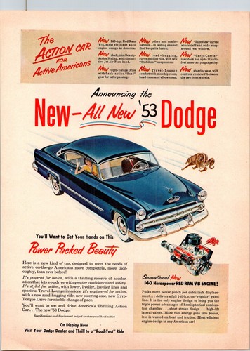 1953 dodge vintage print - print, ad