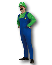 Adulte Plombier Luigi Costume Déguisement 80's Fête Mario Bros