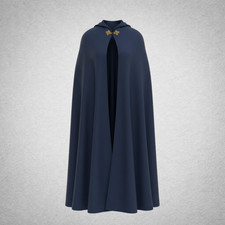 Cape Médiévale Laine Bleu