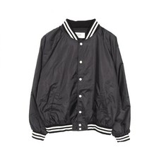 CELINE logo print teddy jacket Blouson #52 2W365495M Nylon Black Used mens