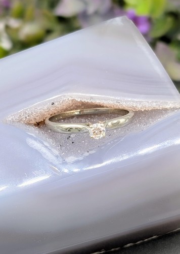 Bague solitaire blanc - en,