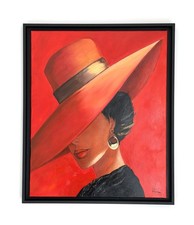 Tableau de peintre , LA PARISIENNE 50X 60 numéro 205 encadré