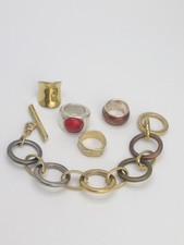 SCOOTER PARIS Bijoux Lot bagues et bracelet grosse maille en l'état