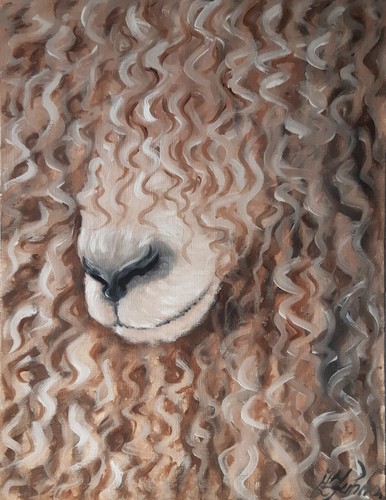 Peinture mouton ferme art