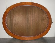 ANCIEN SUPPORT OVALE DE MIROIR EN BOIS DE MEUBLE / BUREAU / COIFFEUSE