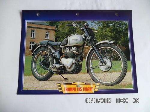 Carte fiche moto triumph tr5 - carte,