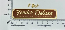 Fender Deluxe Fullerton Logo Case Badge Custom Made Aluminum with Screws