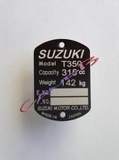 PLAQUE   SUZUKI   T 350 (