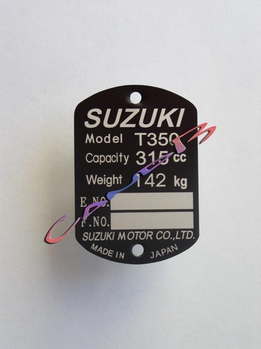 Plaque suzuki t 350 - ,