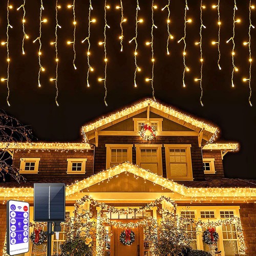 Rideau lumineux solaire noel - lumineux,