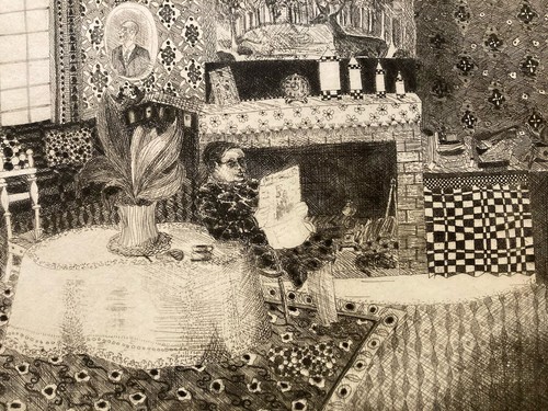 Gravure portrait art brut - gravure,