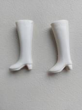 Vintage Barbie Shoes White Boots 1960s Hong Kong 
